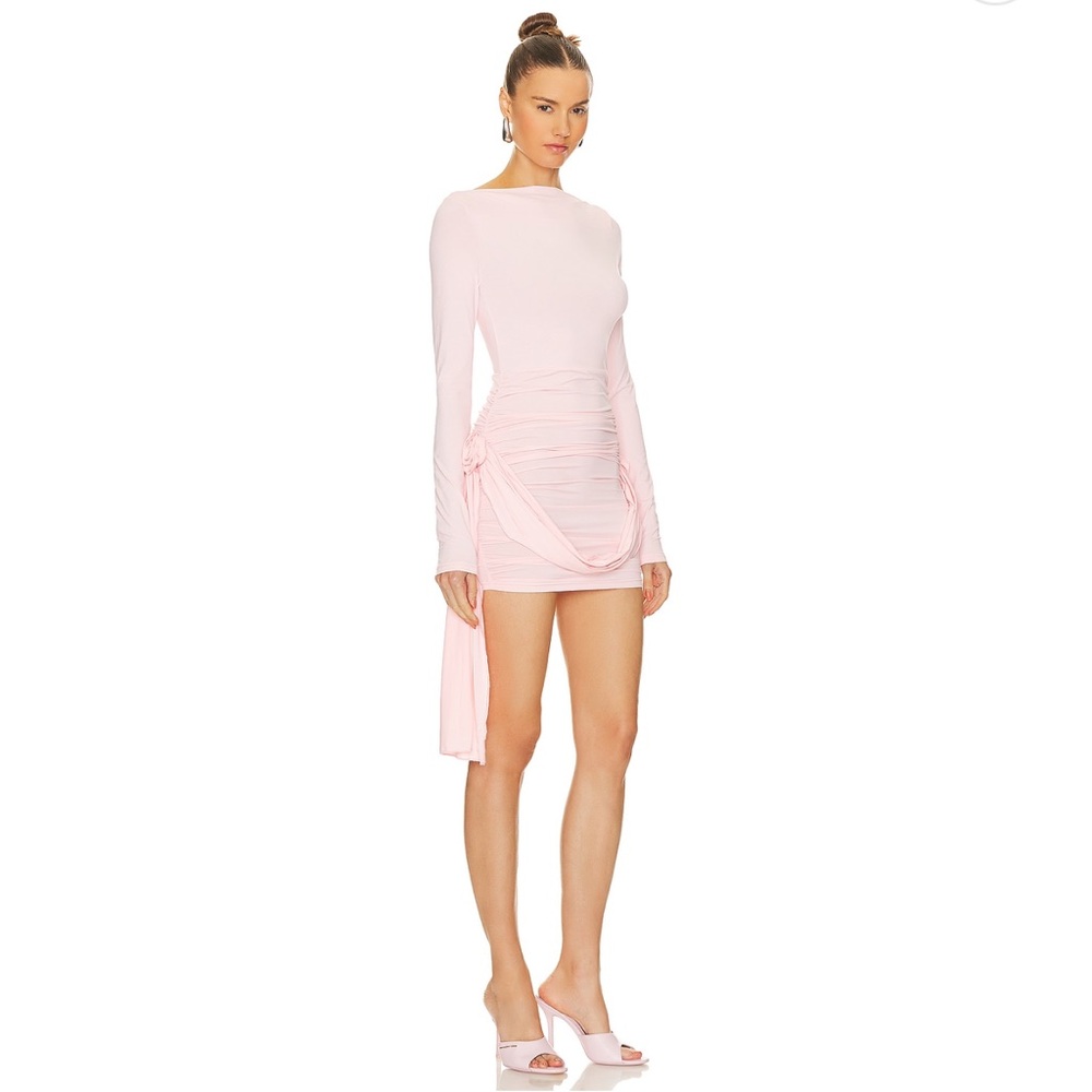 Elegant Pink Long Sleeve Dress - Picture 2 of 3